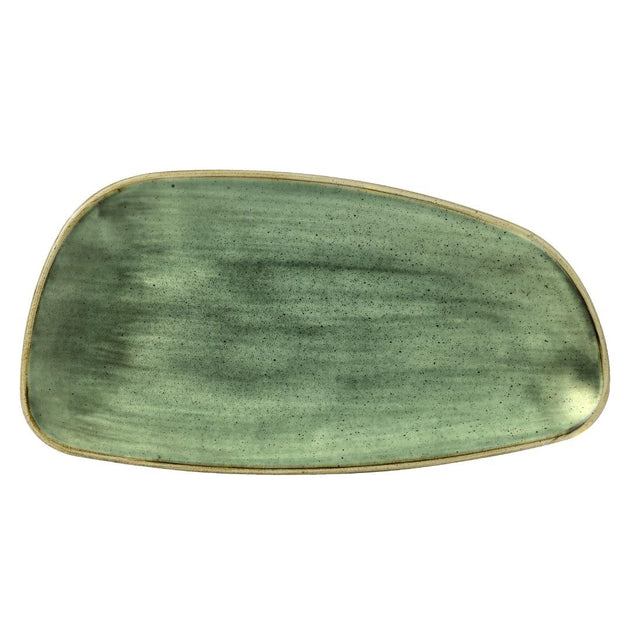 Churchill Stonecast Samphire Green Oval Chefs Plate 300mm (Pack of 12) - FD847 Plates Churchill