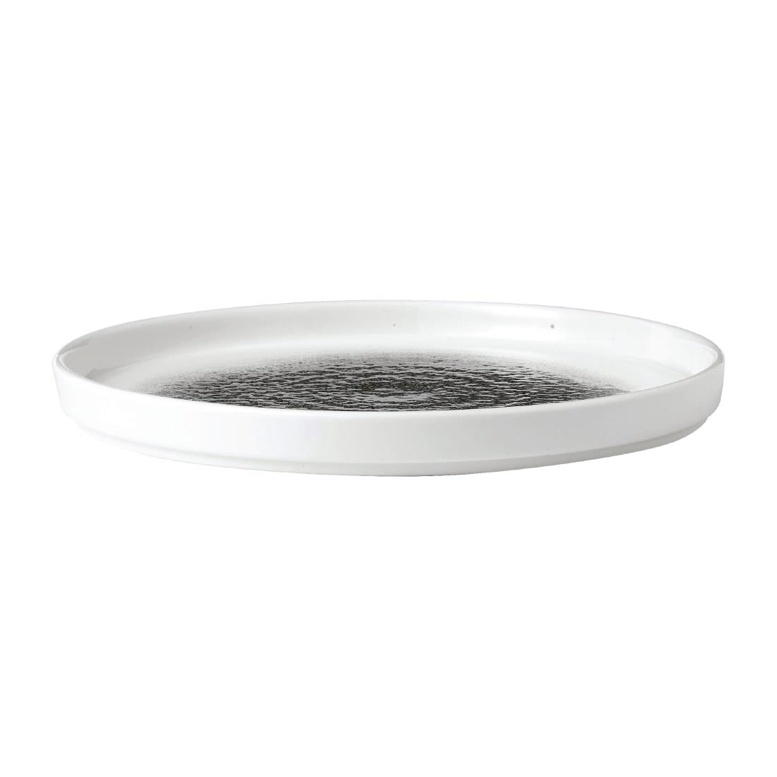 Churchill Raku Walled Plates Quartz Black 218mm (Pack of 6) - FD884 Plates Churchill