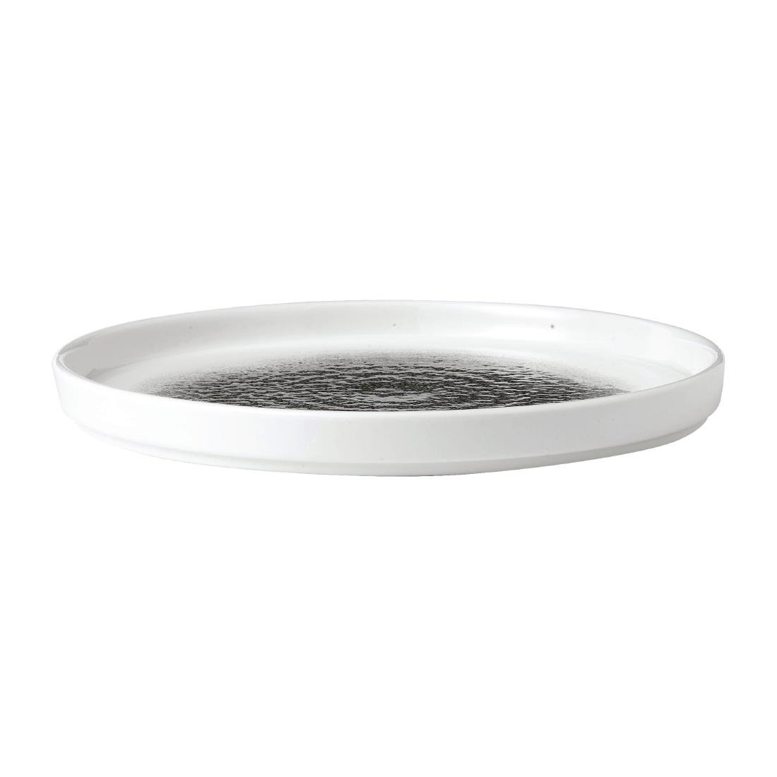 Churchill Raku Walled Plates Quartz Black 260mm (Pack of 6) - FD885 Plates Churchill