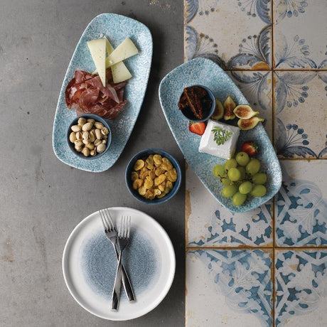 Churchill Med Tiles Oblong Plates Aquamarine 352x187mm (Pack of 6) - FD899 Plates Churchill