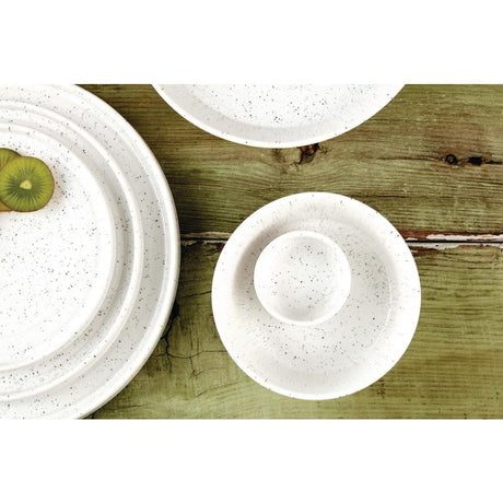 Olympia Cavolo Flat Round Plates White Speckle 270mm (Pack of 4) - FD904 Plates Olympia