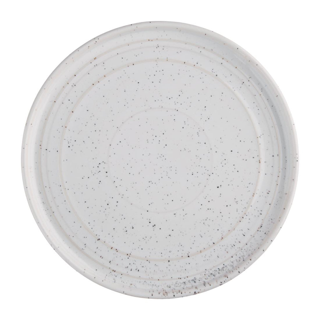 Olympia Cavolo Flat Round Plates White Speckle 220mm (Pack of 6) - FD903 Plates Olympia