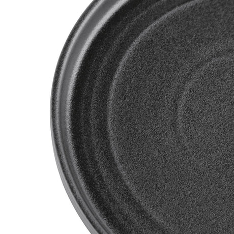 Olympia Cavolo Flat Round Plates Textured Black 180mm (Pack of 6) - FD908 Plates Olympia