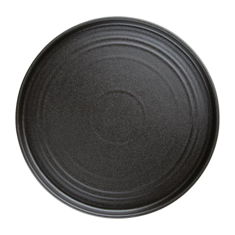 Olympia Cavolo Flat Round Plates Textured Black 270mm (Pack of 4) - FD910 Plates Olympia