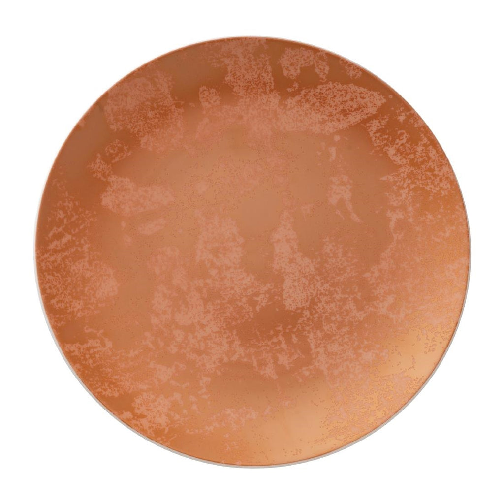 Royal Crown Derby Crushed Velvet Copper Coupe Plate 255mm (Pack of 6) - FE106 Plates Royal Crown Derby