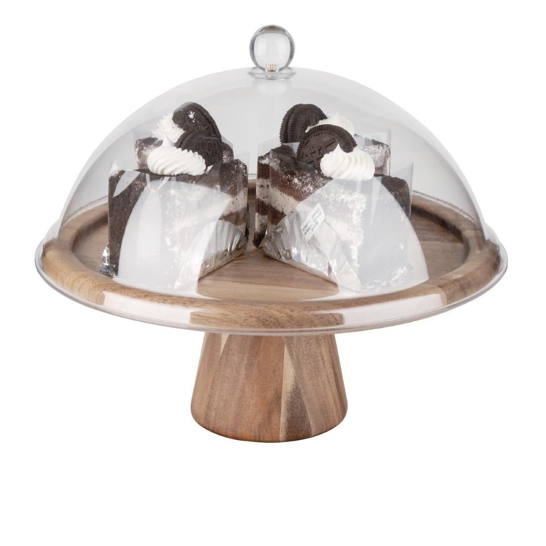 Olympia Acacia Cake Stand 305x127(H)mm - FE150  Olympia   