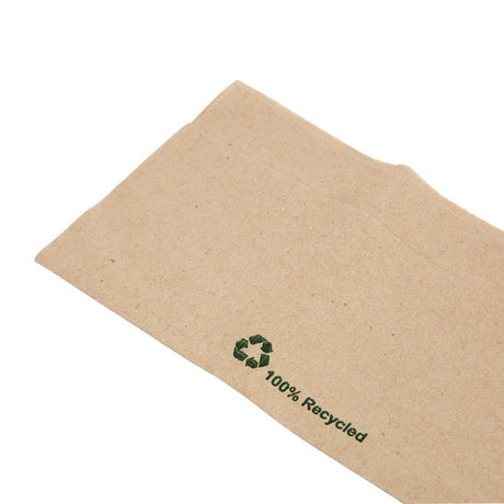 Fiesta Recyclable Recycled Lunch Napkin Kraft 32x30cm 1ply Dispenser Fold (Pack of 6000) - FE211  Fiesta   