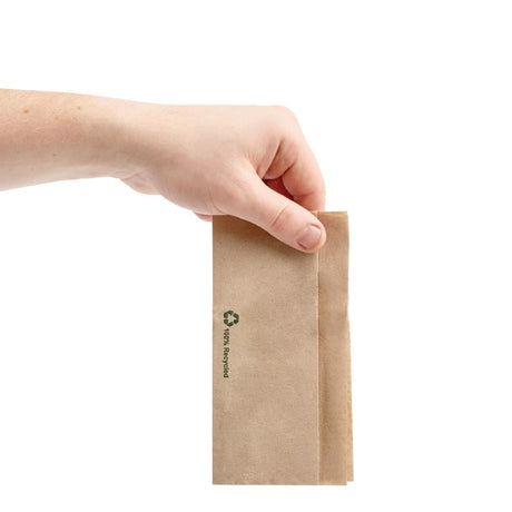 Fiesta Recyclable Recycled Lunch Napkin Kraft 32x30cm 1ply Dispenser Fold (Pack of 6000) - FE211  Fiesta   
