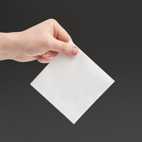 Fiesta Recyclable Cocktail Napkin White 24x24cm 2ply 1/4 Fold (Pack of 4000) - FE216  Fiesta   