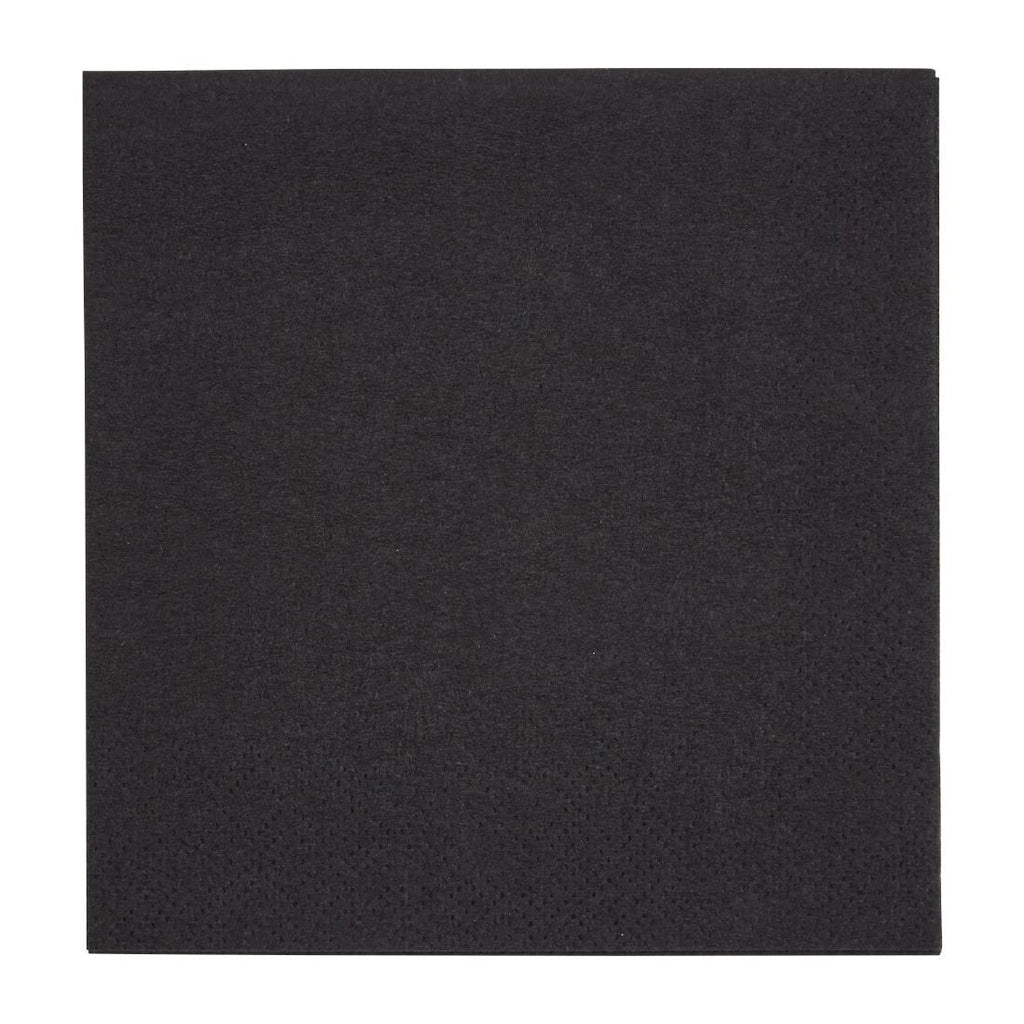 Fiesta Recyclable Cocktail Napkin Black 24x24cm 2ply 1/4 Fold (Pack of 4000) - FE218  Fiesta   