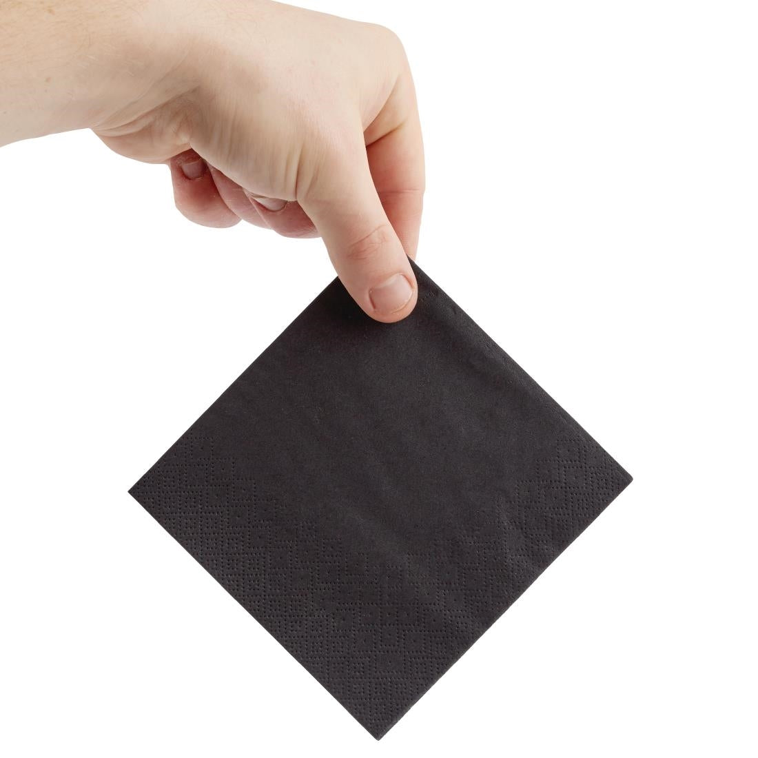 Fiesta Recyclable Cocktail Napkin Black 24x24cm 2ply 1/4 Fold (Pack of 4000) - FE218  Fiesta   