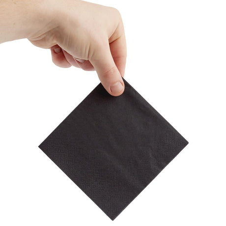 Fiesta Recyclable Cocktail Napkin Black 24x24cm 2ply 1/4 Fold (Pack of 4000) - FE218  Fiesta   