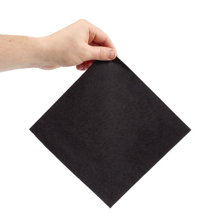 Fiesta Recyclable Dinner Napkin Black 40x40cm 2ply 1/4 Fold (Pack of 2000) - FE241  Fiesta   