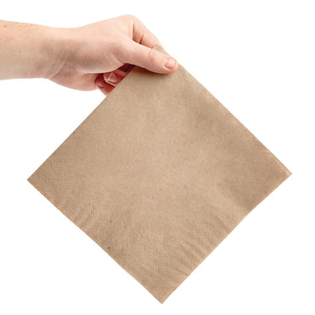 Fiesta Recyclable Recycled Dinner Napkin Kraft 40x40cm 2ply 1/4 Fold (Pack of 2000) - FE242  Fiesta   