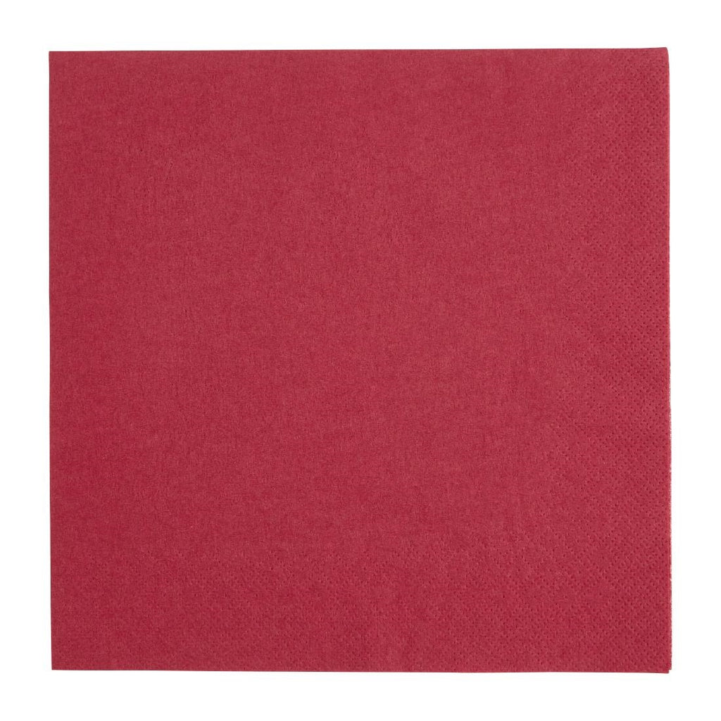 Fiesta Recyclable Dinner Napkin Bordeaux 40x40cm 3ply 1/4 Fold (Pack of 1000) - FE253  Fiesta   