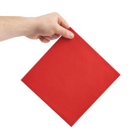 Fiesta Recyclable Premium Tablin Dinner Napkin Red 40x40cm Airlaid 1/4 Fold (Pack of 500) - FE267  Fiesta   