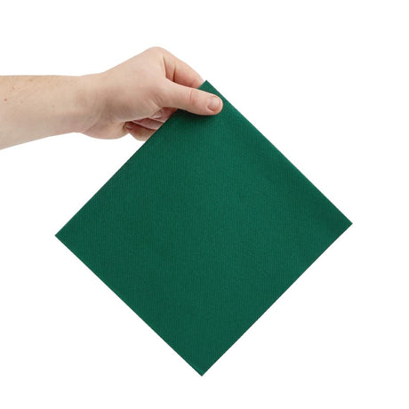 Fiesta Recyclable Premium Tablin Dinner Napkin Dark Green 40x40cm Airlaid 1/4 Fold (Pk 500) - FE268  Fiesta   