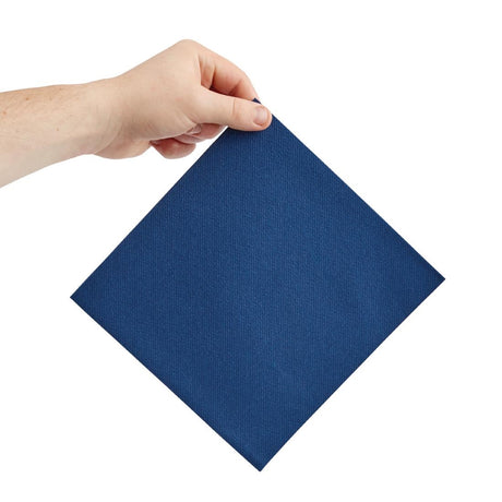 Fiesta Recyclable Premium Tablin Dinner Napkin Dark Blue 40x40cm Airlaid 1/4 Fold (Pk 500) - FE269  Fiesta   