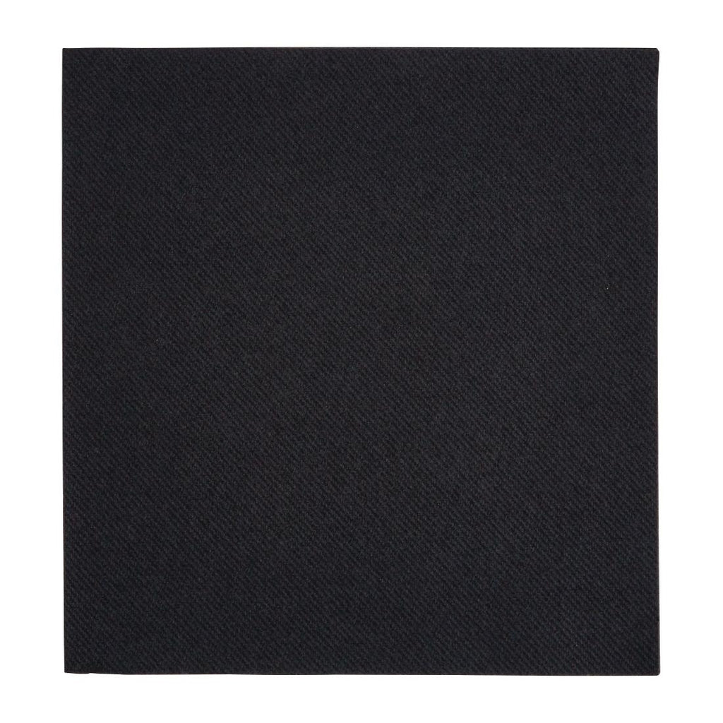 Fiesta Recyclable Premium Tablin Dinner Napkin Black 40x40cm Airlaid 1/4 Fold (Pack of 500) - FE270  Fiesta   