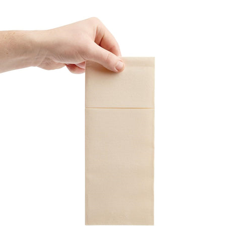 Fiesta Recyclable Premium Tablin Dinner Napkin Cream 48x40cm Airlaid Pocket Fold (Pk 400) - FE278  Fiesta   
