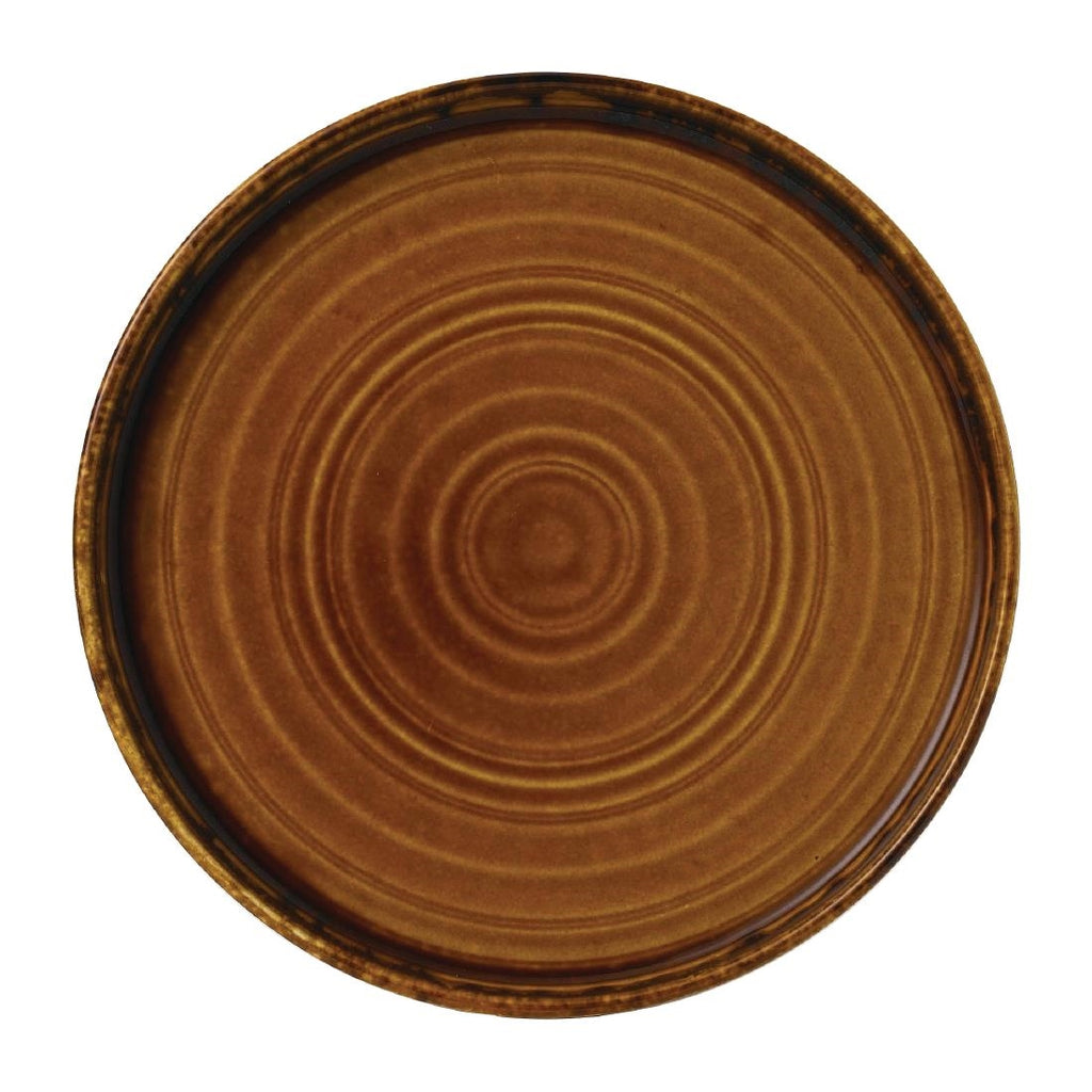 Dudson Harvest Brown Walled Plate 220mm (Pack of 6) - FE386 Plates Churchill