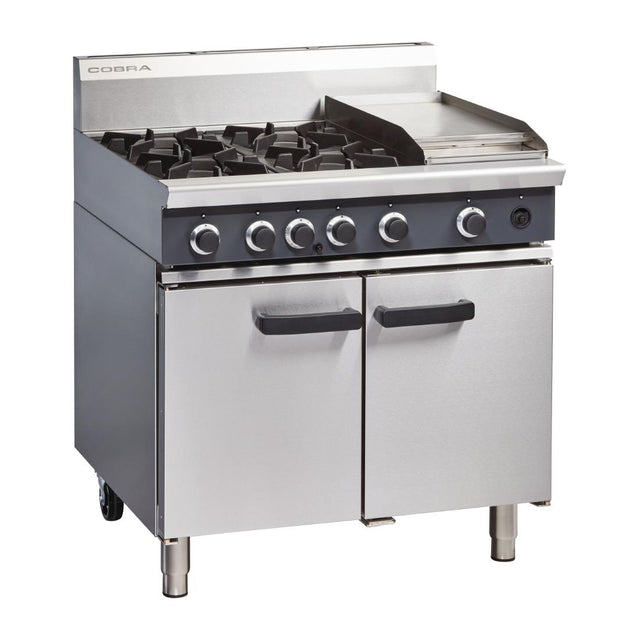 Blue Seal Cobra Propane Gas Range 4 Burner Static Oven with Griddle CR9CL - FE676-P  Blue Seal   