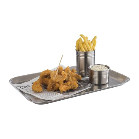 APS Vintage Stainless Steel Serving Tray 380(L)x265(W)mm - FE972  APS   