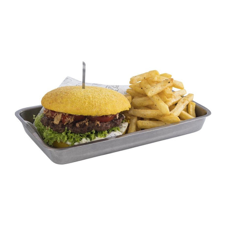 APS Vintage Stainless Steel Serving Tray 255(L)x160(W))mm - FE973  APS   