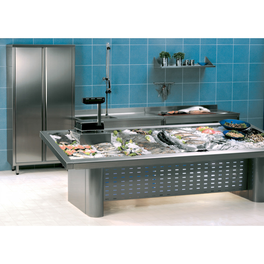 Prodis FISK20C 2m Refrigerated Stainless Steel Fish Display Counter Fish Serve Over Counters Prodis