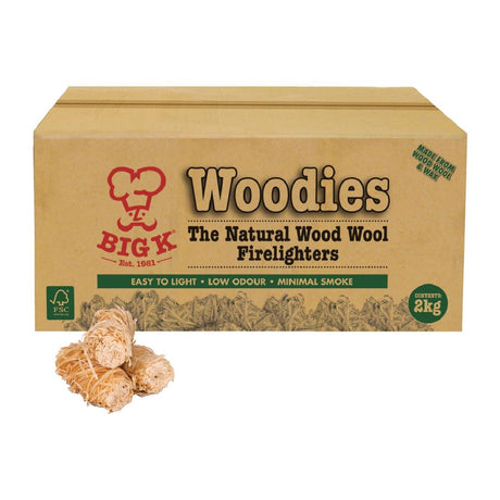 Big K Woodies Natural Wood Wool Firelighters 2Kg - FJ729  Big K   