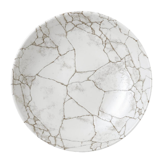 Studio Prints Kintsugi Agate Grey Coupe Plate 217mm (Pack of 12) - FJ802 Plates Churchill