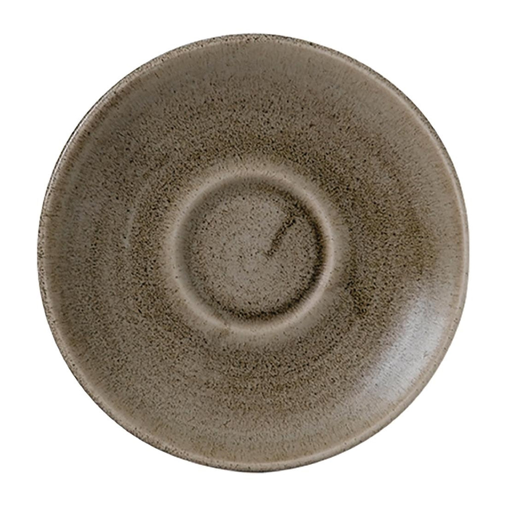 Stonecast Patina Antique Taupe Espresso Saucer 4 1/2 " (Pack of 12) - FJ926 Churchill Super Vitrified Churchill   