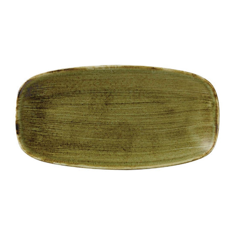 Stonecast Plume Olive Chefs' Oblong Plate No. 3 11 3/4 x 6 " (Pack of 12) - FJ936 Plates Churchill