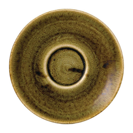 Stonecast Plume Olive Espresso Saucer 4 1/2 " (Pack of 12) - FJ941 Churchill Super Vitrified Churchill   