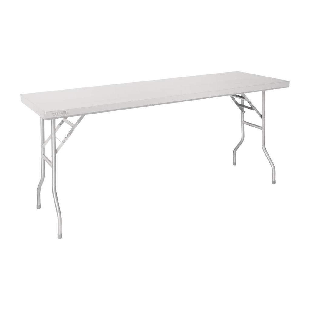 Vogue Stainless Steel Folding Work Table 1830x610x780mm - FN289  Vogue   