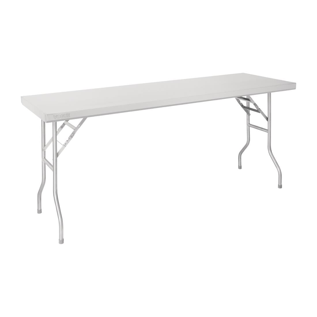 Vogue Stainless Steel Folding Work Table 1830x610x780mm - FN289  Vogue   