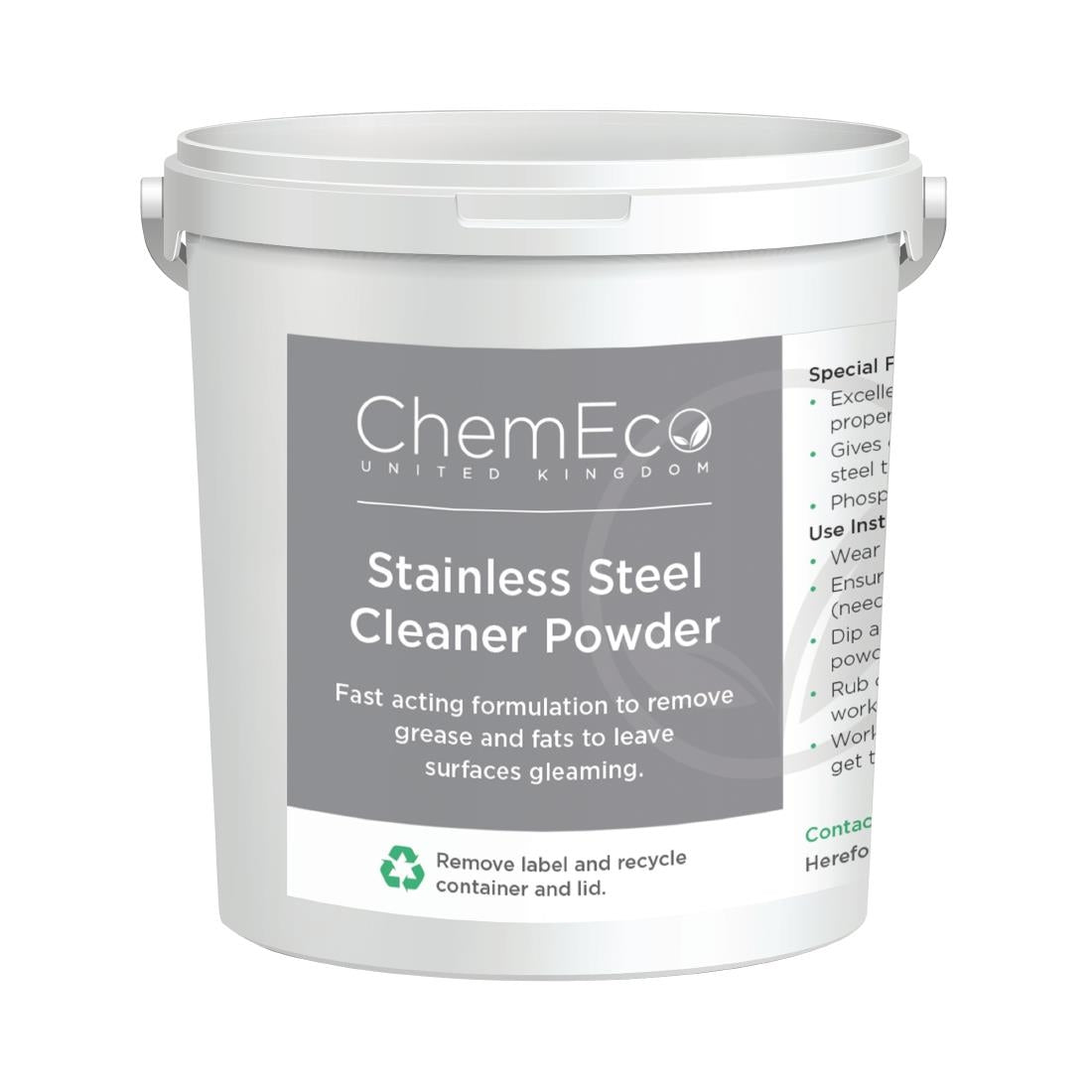 ChemEco Stainless Steel Cleaner Powder 1kg - CX946  ChemEco UK   