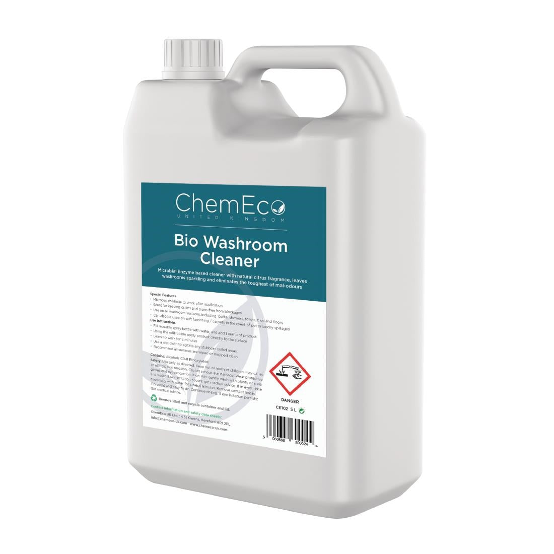 ChemEco Bio Washroom Cleaner 5Ltr - CX948  ChemEco UK   