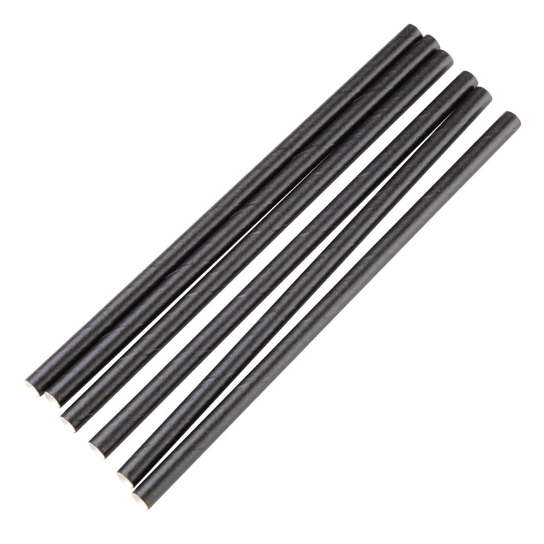 Fiesta Compostable Individually Wrapped Paper Cocktail Stirrer Straws Black (Pack of 250) - FP441  Fiesta   