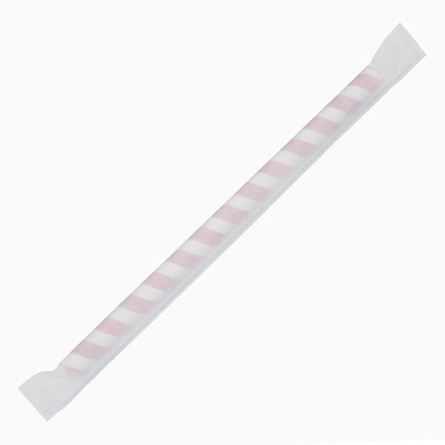 Fiesta Compostable Individually Wrapped Paper Smoothie Straws Red Stripes (Pack of 250) - FP443  Fiesta   