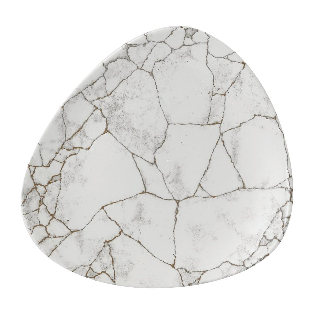 Churchill Studio Prints Kintsugi Agate Grey Lotus Plates 228mm (Pack of 12) - FR060 Plates Churchill