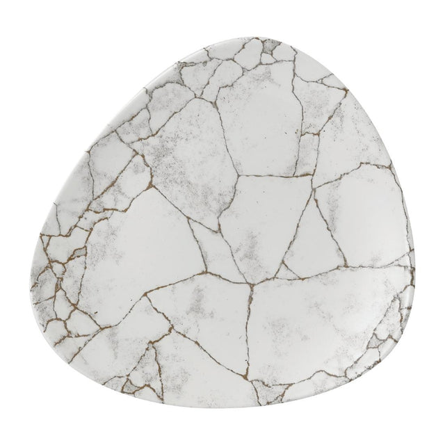 Churchill Studio Prints Kintsugi Agate Grey Lotus Plates 228mm (Pack of 12) - FR060 Plates Churchill