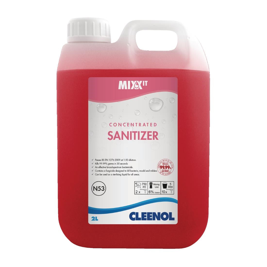 Cleenol Mixx It Surface Cleaner and Sanitiser 2Ltr (Pack of 2) - FS082  Cleenol   