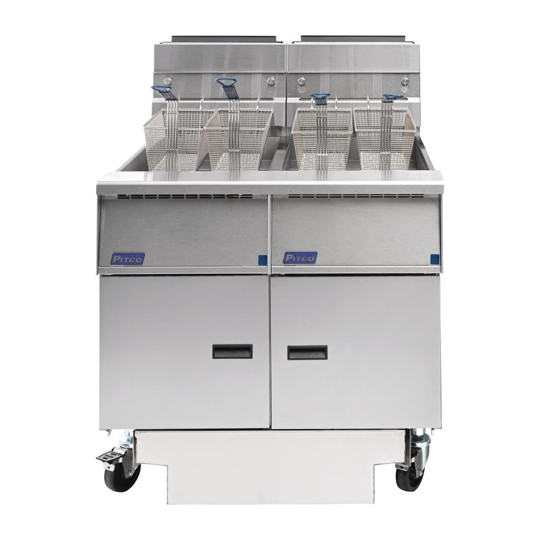 Pitco Twin Tank Solstice Natural Gas Filtration Fryer SG14RS/FD-FF - FS128-N Freestanding Gas Fyers Pitco