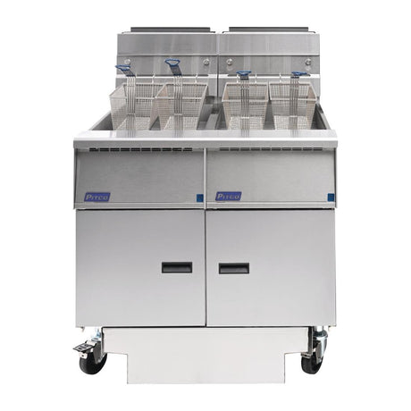 Pitco Twin Tank Solstice Natural Gas Filtration Fryer SG14RS/FD-FF - FS128-N Freestanding Gas Fyers Pitco