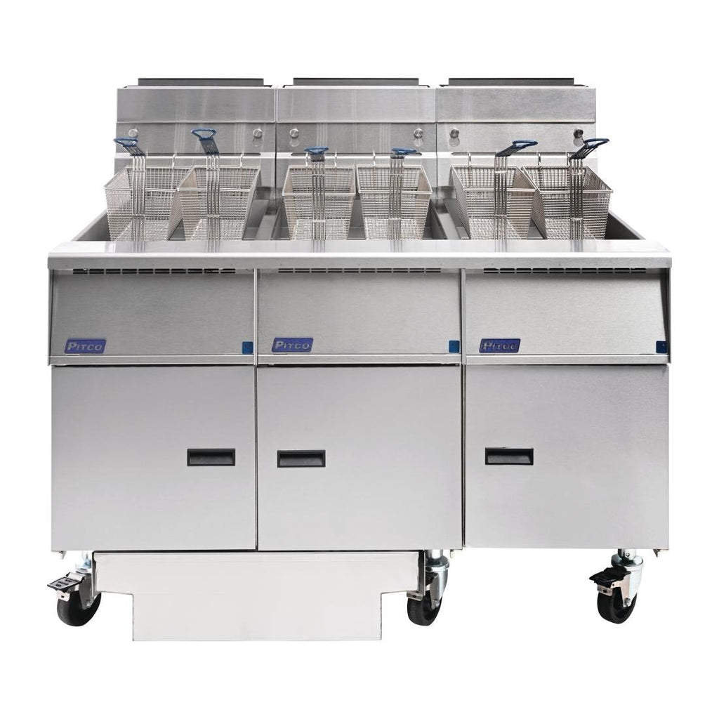 Pitco Triple Tank LPG Solstice Filtration Fryer G14S/FD-FFF - FS129-P Freestanding Gas Fyers Pitco