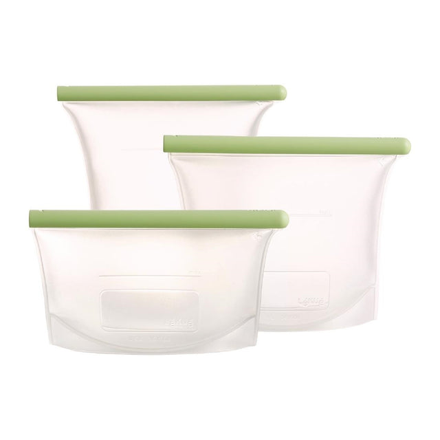 Lekue Reusable Silicone Food Storage Bag Kit (500ml + 1L + 1.5L) - FS288  Lekue   