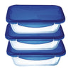 Pyrex Batch Cooking Cook & Go Food Storage Glass Containers Set of 3 0.8 ml - FS361  Pyrex   