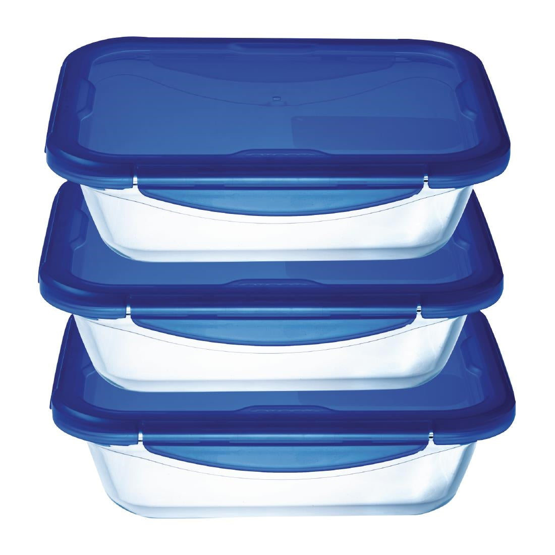 Pyrex Batch Cooking Cook & Go Food Storage Glass Containers Set of 3 0.8 ml - FS361  Pyrex   