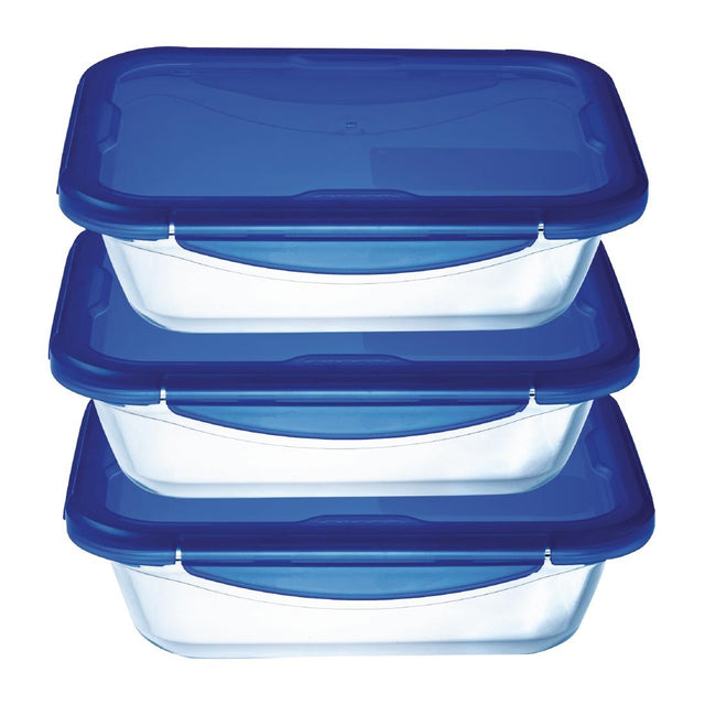 Pyrex Batch Cooking Cook & Go Food Storage Glass Containers Set of 3 0.8 ml - FS361  Pyrex   